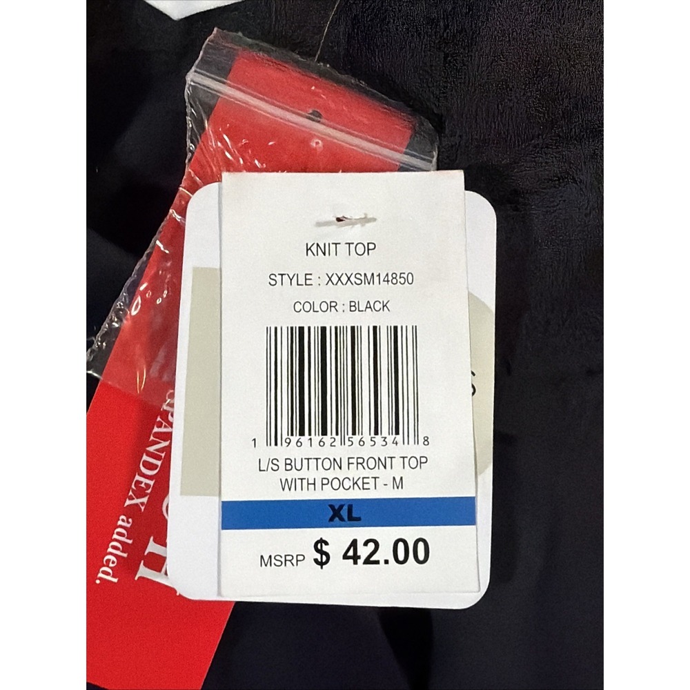 WOMENS EMILY DANIELS  BLOUSE, BUTTON  FRT, BLACK LONG SLEEVE, BRAND NEW, SIZE L - Picture 3 of 7